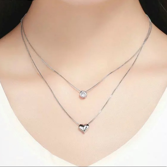 Jewelry - 🔥Insta double layer chain heart pendant necklace